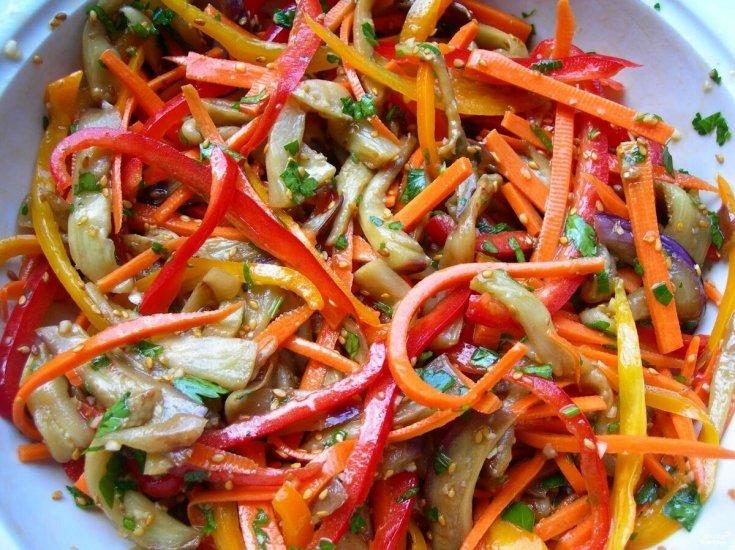 Салат из перца, баклажанов и моркови по-корейски salat-iz-pertsa-baklazhanov-i-morkovi-po-koreyski-1